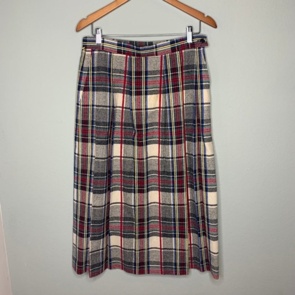 Vintage Pendelton Plaid Wool Skirt